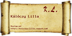 Kálóczy Lilla névjegykártya