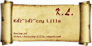 Kálóczy Lilla névjegykártya