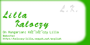 lilla kaloczy business card